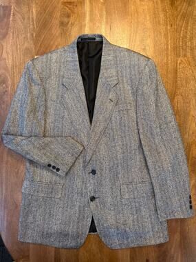 Pierre Balmain Paris Marseille 100% Silk Herringbone Sport Coat Blazer 42R